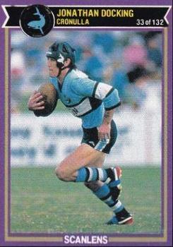 1987 Scanlens Rugby League #33 Jonathan Docking Front